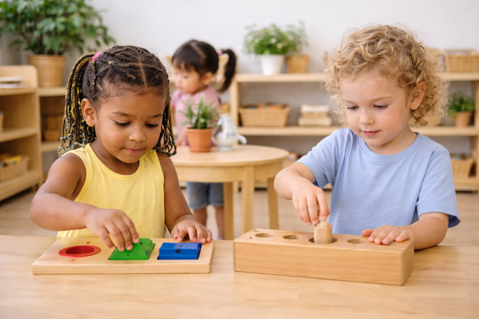 Montessori materials designed to support self-correction and independence