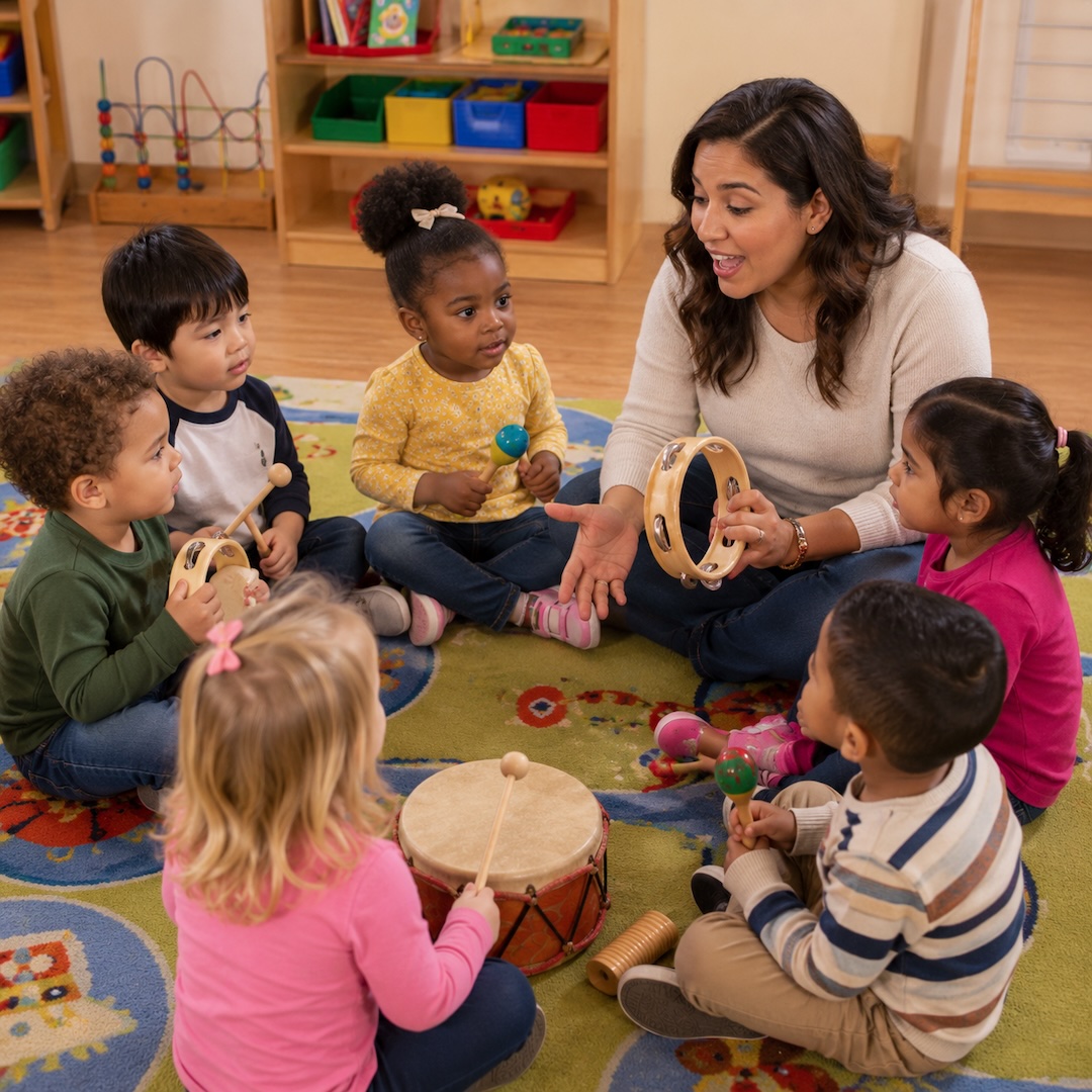 Children in Oak Grove Montessori preschool classroom in Oakland, California